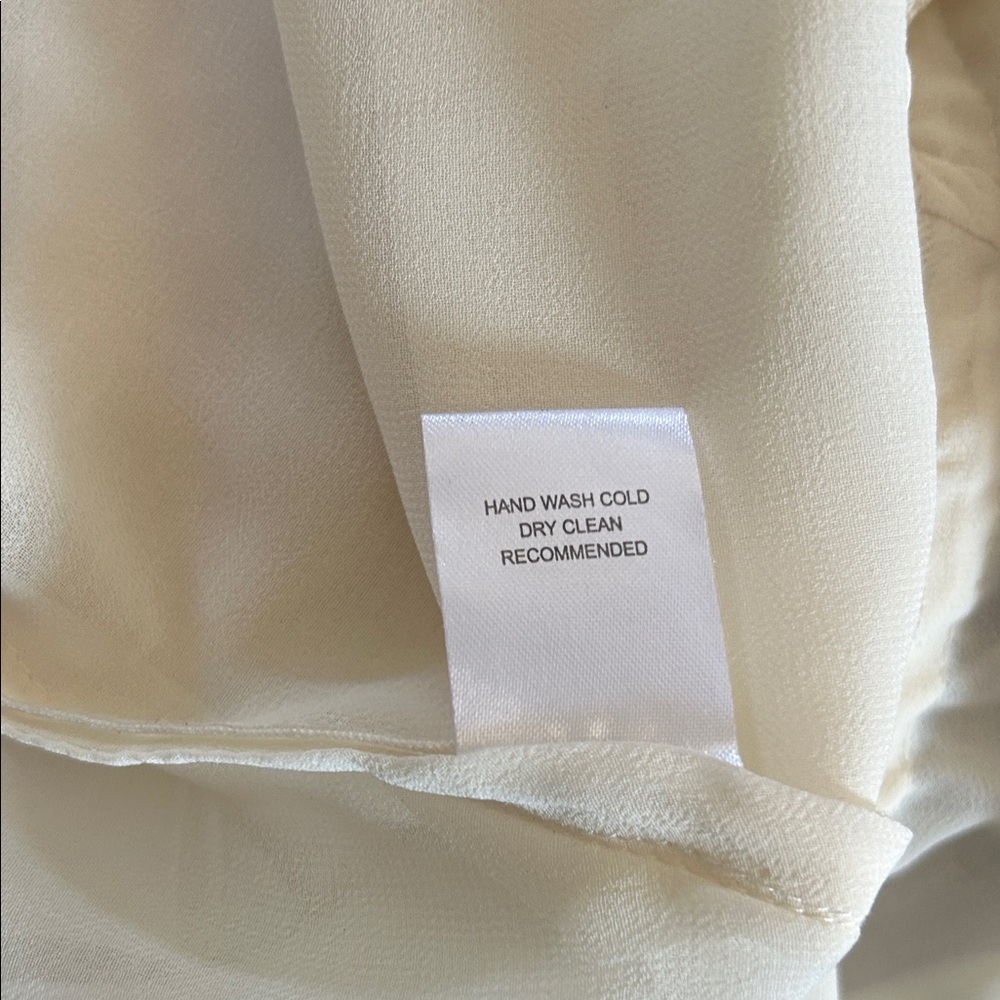 Sheer Embroidered V-Neck Tie-Waist Top - Ivory - Picture 10 of 10